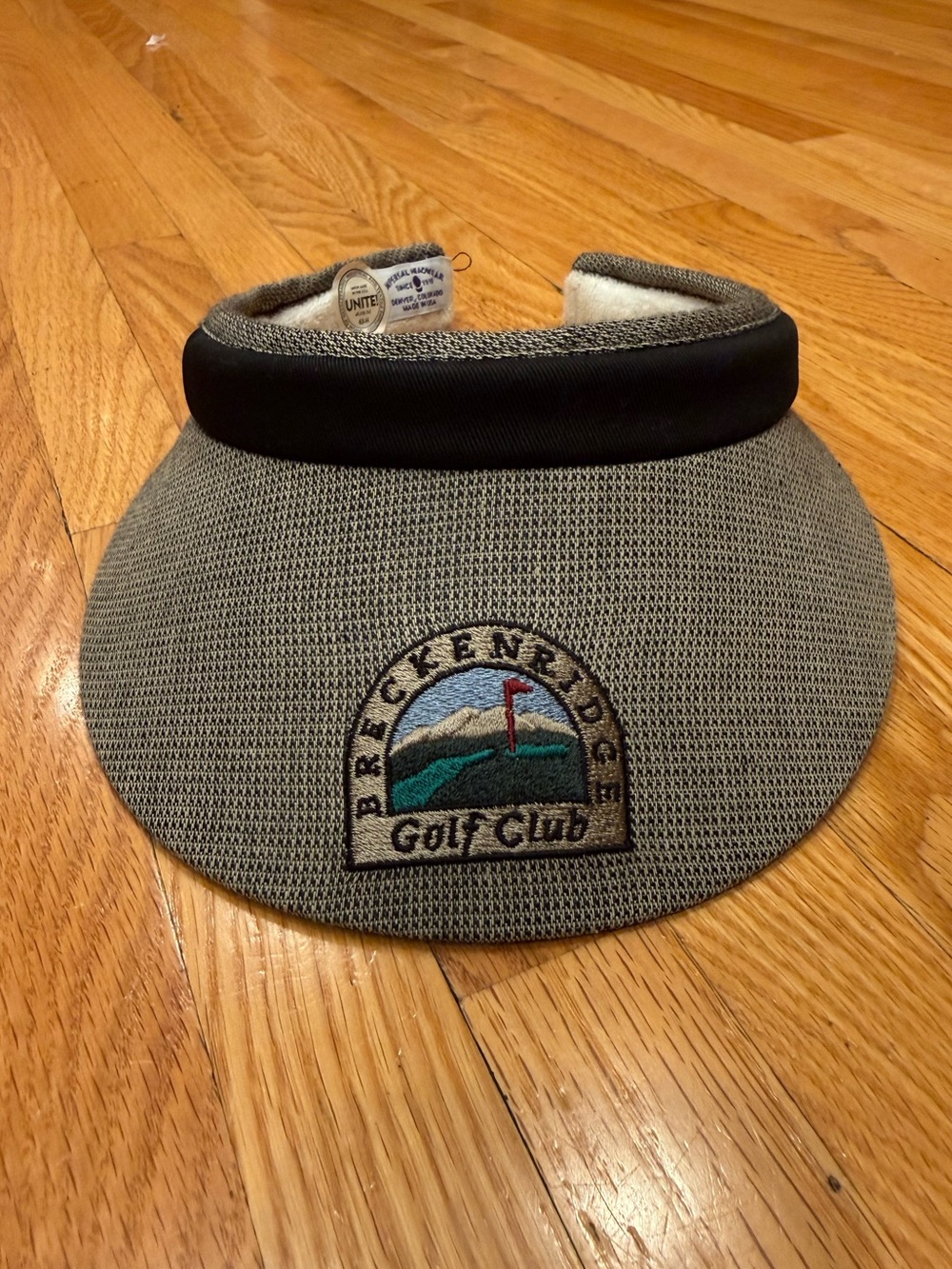 breckenridge Gray Knit Golf Visor with Black Band